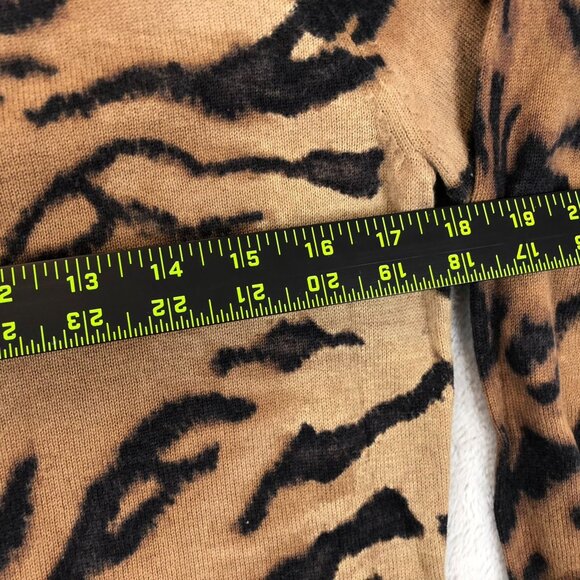 Chaps Womens Knit Sweater Large Brown Tiger Keyhole Neck 100% Cotton Preppy - Picture 4 of 12